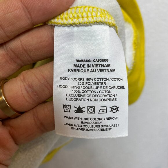 Nike Hoodie Mens 2XL Yellow White All Over Print Swoosh Pullover Sweatshirt - Picture 7 of 11